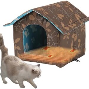Outdoor Cats House, with Self Warming Outdoor Indoor Weather Proof Heat Insulated Shelter Enclosure for Cats Dogs - Portable Water Proof Tent for Feral Animals #B