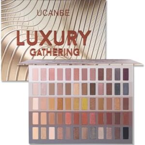 UCANBE Luxury Gathering Neutral Eyeshadow Makeup Palette, Naked Shimmer Matte Metallic Glitter Subtle Eyes Shadow,High Pigmented Nudes Creamy Smokey Pallet Set