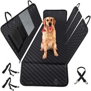 Vailge 100% Waterproof Convertible Dog Car Seat Covers, Waterproof Dog Seat Cover with Mesh Window, Heavy Duty seat Cover for Dogs, Dog car Hammock Pet Seat Cover for Cars Trucks suvs,Black,Standard