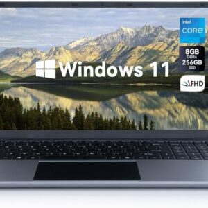 ANMESC 15.6" Laptop Computer, Windows 11 laptops, Quad-Core Intel Celeron N5095 Processors, Laptop Computers with 1366 * 768 IPS Display, 5000mAh Battery, 8GB DDR4 256GB SSD, WiFi, Bluetooth, Type-C