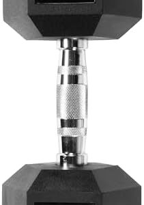 Signature Fitness Rubber Encased Hex Dumbbell