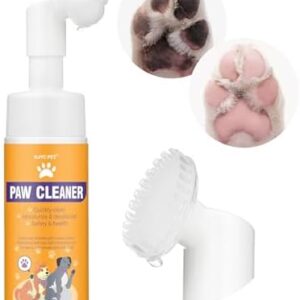 GJYC PET Paw Cleaner for Dogs and Cats,Magic Foam - Clean Paws No-Rinse Foaming Cleanser-Dry Shampoo, Foot Cleaner Brush - with Rose Extract, Odor Control Wash - Good for Puppy