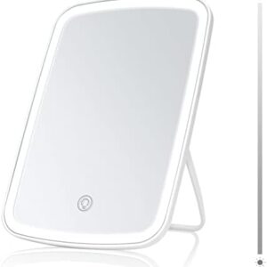 ViKert Lighted Makeup Mirror with Lights, Portable USB Rechargeable Make up Mirror, Cosmetic Mirror with Touch Screen and Brightness Adjustable