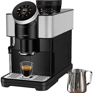 Dr.coffee H1 Fully Automatic Espresso Machine, Bean To Cup Coffee Machine, Espresso Coffee Maker With Steam Wand, 6 Customized Beverages For Home Use, Onyx Black/Cream White (Onyx black)