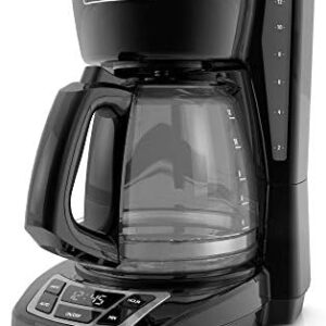 BLACK+DECKER 12-Cup Digital Coffee Maker, CM1160B, Programmable, Washable Basket Filter, Sneak-A-Cup, Auto Brew, Water Window, Keep Hot Plate, Black