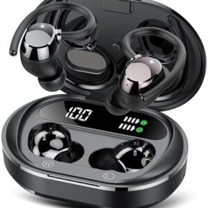 Ear buds Wireless Bluetooth Earbuds Bluetooth Headphones Sports Earphones with Earhook Deep Bass LED Display IPX7 Waterproof ENC Noise Cancellation Over-Ear 2024 NEW Headset for Exercise/Work/Study