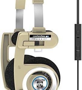 Koss Porta Pro Limited Edition On-Ear Headphones, in-Line Microphone, Volume Control and Touch Remote Control, Retro Style, Includes Hard Carry Case, Wired with 3.5mm Plug, Rhythm Beige