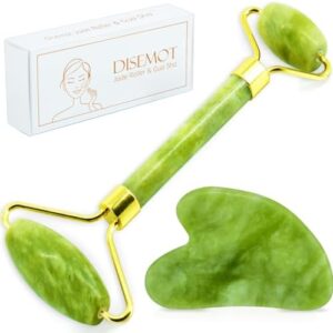 Jade Roller & Gua Sha Facial Tools, Natural Anti-Aging Jade Beauty Skin-Care Tool Face Roller to Rejuvenate Facial Skin Cooling, Slimming & Firming, Great as Stocking Stuffers