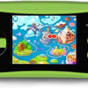QS17Green Handheld Game for Kids Portable Retro Video Game Player Built-in 182 Classic Games 2.5 inches LCD Screen Family Recreation Arcade Gaming System Birthday Present for Children