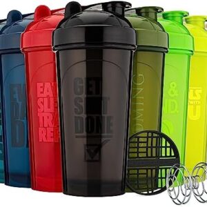 Hydracup [8 Pack] - 28 oz OG Shaker Bottle for Protein Powder Shakes & Mixes, Dual Blender, Wire Whisk & Mixing Grid, BPA Free Shaker Cup Blender Set