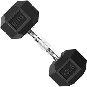 Balelinko Rubber Grip Encased Dumbbell Cast Iron Weight with Anti-Slip Handle Dumbbell -Strength Training Equipment - Home Gym Accessories - Full Body Workout - Muscle Building