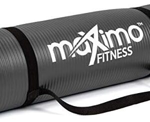 Maximo Fitness Yoga Mat - Multipurpose Exercise Mat for Men, Women and Kids, Ideal Non Slip Workout Mats for Yoga, Pilates, Gym Exercise with Carrying Strap