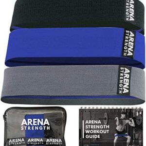 Arena Strength Fabric Booty Bands - Fabric Exercise Bands for Legs and Butt | Fabric Resistance Bands | Hip Resistance Bands with Workout Guide and Carry Case