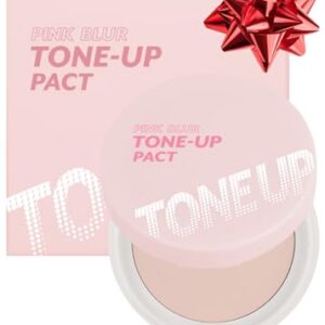 I'M MEME Compact - Tone-up Pact | Korean Pressed Powder for Pink Blur Effect, with Calamine, Mattify Skin, Setting Powder for Makeup, Gift, 0.35 Oz