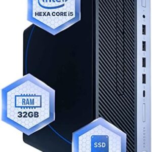 HP ProDesk 600G4 Desktop Computer | Hexa Core Intel i5 (3.2) | 32GB DDR4 RAM | 1TB SSD Solid State | Windows 11 Professional | Home or Office PC (Renewed)