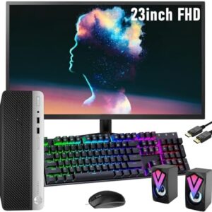 HP ProDesk 400 G4 SFF Desktop PC Computer with 23" FHD Monitor, Core 6th Gen, 16 GB RAM, 960 GB SSD, Speaker, Wi-Fi, Bluetooth, Windows 10 Pro(Renewed)