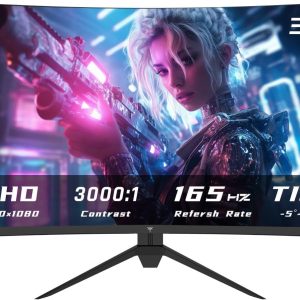 32 Inch Curved Gaming Monitor, FHD 1080P 165Hz PC Monitor, 1500R, 122% sRGB with HDR, FreeSync Premium, HDMI 2.0x2, DisplayPort 1.4, VESA Compatible, Tilt Adjustable, Eye Care, H32S17C