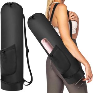 GALLIA Yoga Mat Bag with Adjustable Strap, Waterproof Yoga Mat Carrier with Multi-Functional Storage Pockets, Practical Yoga Bag for Women, Fits Gym Class Workout Travel