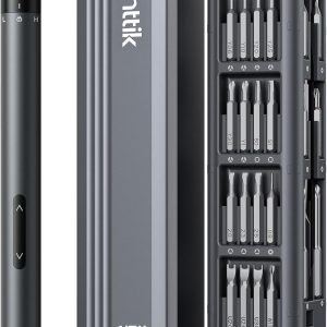 Fanttik E1 Max 3.7V Electric Screwdriver, Mini Precision Screwdriver Set, 50 Magnetic Bits, Magnetic Storage, 5/32‘’Hex, Repair Tool Kit for Electronics Phone Camera Laptop Watch (Grey)