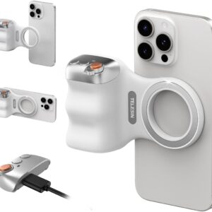 TELESIN Fun Shot Magnetic Phone Camera DSLR Style Shutter Grip for iPhone & Android with Anti-Drop Detachable Wireless Shutter Button - 1/4" Screw - Comfort Ergonomic Camera Grip Handle Holder