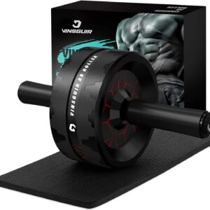 VINSGUIR Ab Roller Wheel, Abs & Core Workout Equipment for Home Gym with Knee Pad Accessories, Abdominal Wheel for Full-body Strength Training