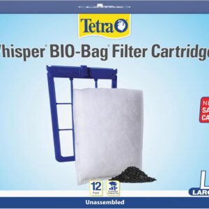Tetra Whisper Bio-Bag Large Filter Cartridges for Aquariums, 12 Count, Unassembled, Fits Tetra Whisper Fish Tank Filters 10-30 Gal, 20-40 Gal, PF-20, 30, 40, 60, IQ 20, 30, 45, 60