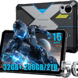 FOSSIBOT DT3 10.4" 5G Rugged Tablet, 21560mAh Battery Rugged Windows Tablet, 32GB+256GB Storage, Android 15 Waterproof Tablet, 2K IPS Display, Wi-Fi 6/ 66W Fast Charging/OTG (2026 Blue)