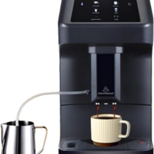 Automatic Espresso Machine with Programmable Flow for Espresso / Americano/Latte/Cappucino/Milk Foam Custom Grind Automatic Coffee Machine with Self-Cleaning for Home/Office/Cafe/Coffee Lovers