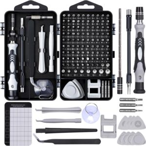 SHOWPIN 122 in 1 Precision Computer Screwdriver Kit, Laptop Screwdriver Sets with 101 Magnetic Drill Bits, Computer Accessories, Electronics Tool Kit Compatible for Tablet, PC, iPhone, PS4 Repair