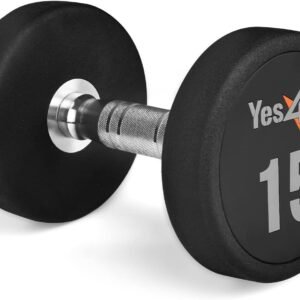 Yes4All Urethane Dumbbell with Anti-Slip Knurled Handle 5-50 LB for Muscle Building - Sold Individually