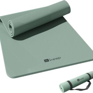 KEEP Extra Wide Yoga Mat, 7mm Thick 72" x 32" Exercise Mat | 7mm thick Extra wide yoga mat with carry strap for home workout, yoga, exercise and Pilates